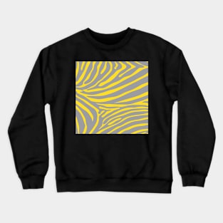 Grey and Yellow Zebra Print Crewneck Sweatshirt